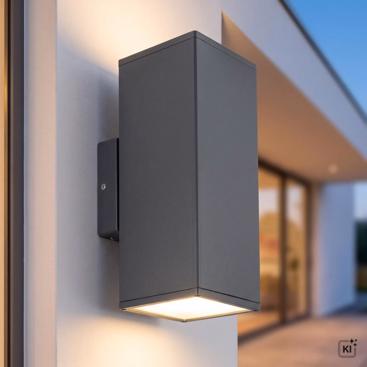 Lampada da esterno antracite Up Down IP54 angolare H: 30 cm 2x E27 Lampada da parete per esterni Casa Cortile Balcone