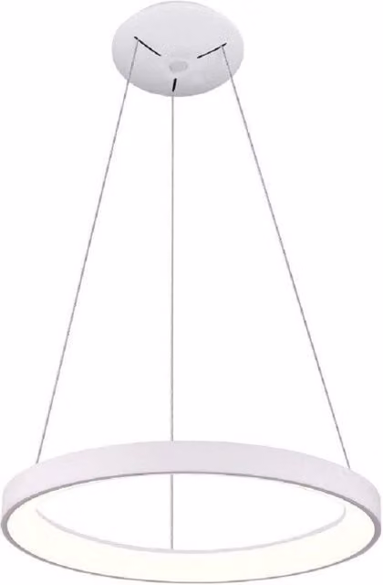 Trade Shop - Lampadario Pendente Led 42 W Cct Lampada Sospensione Circolare 58cm Luci Ufficio - Bianco