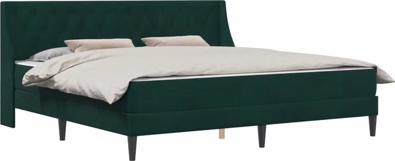 Struttura letto con materasso Verde Scuro 200 x 200 cm Velluto