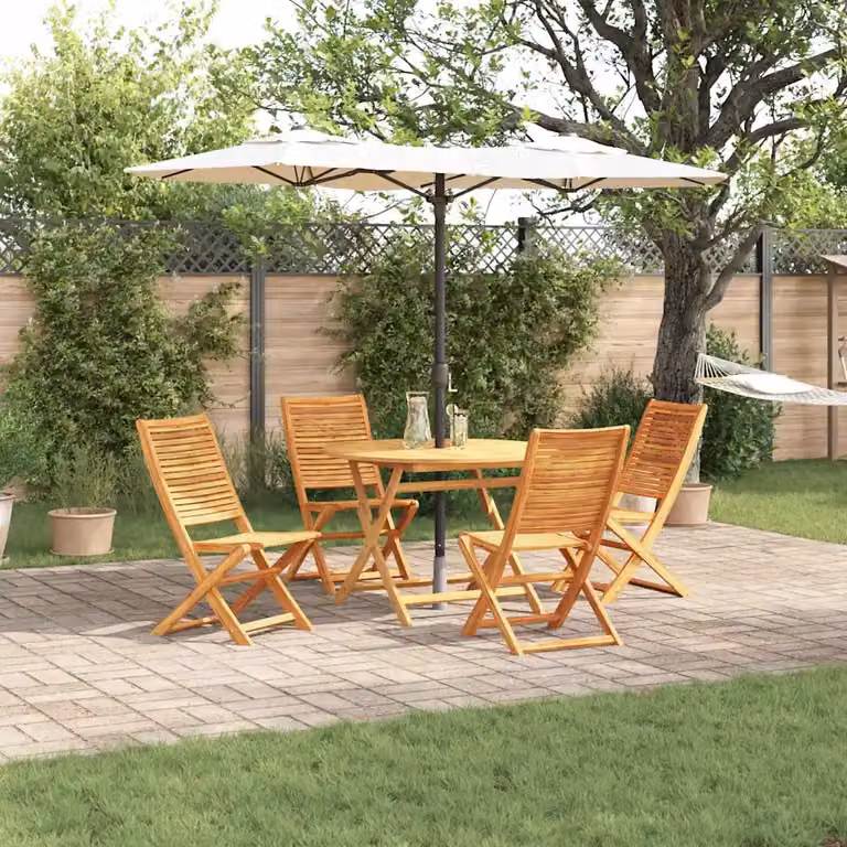 Set da pranzo per giardino e terrazzo vidaXL in legno di acacia marrone, composto da 5 pezzi