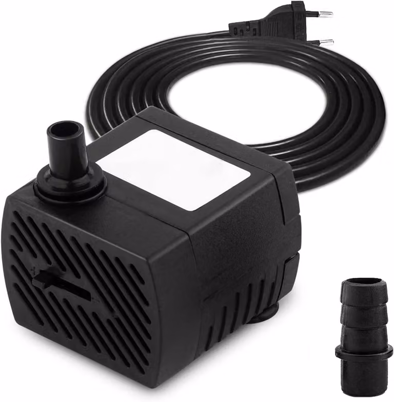 Pompa sommergibile per acquario - mini pompa dell'acqua da 350 litri/ora - 5 W - cavo di alimentazione da 1,5 metri - 2 ugelli