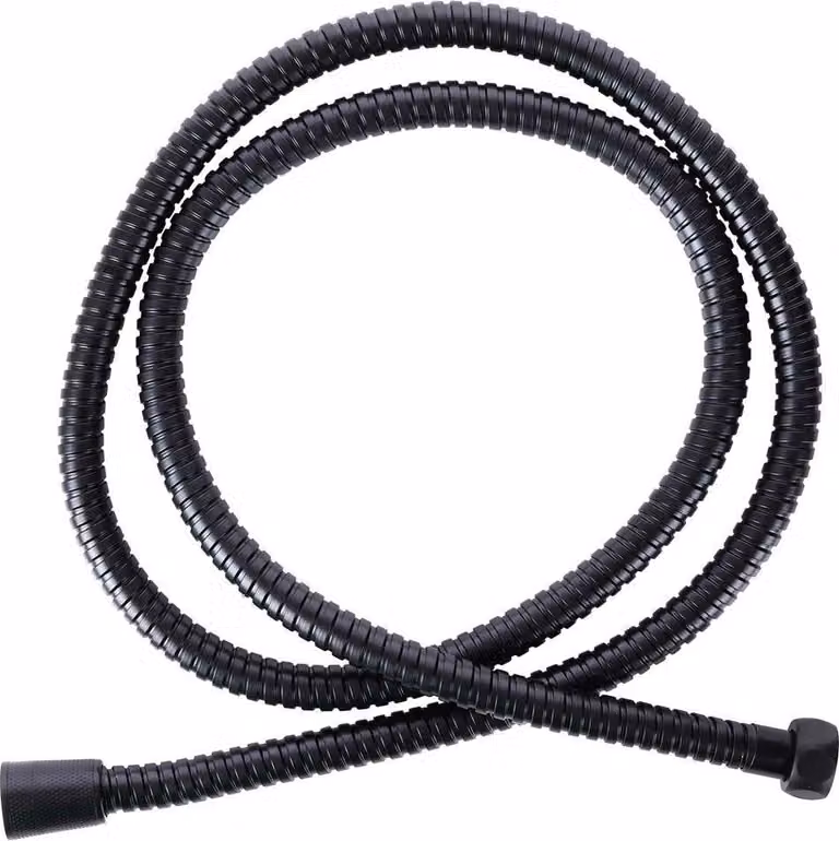 Tubo doccia in acciaio inox, nero, 150 cm, filettatura 1/2