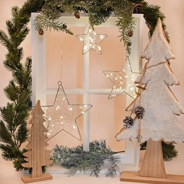 Stelle decorative a LED in metallo per interni ed esterni Ø12/18/24cm 3 pezzi