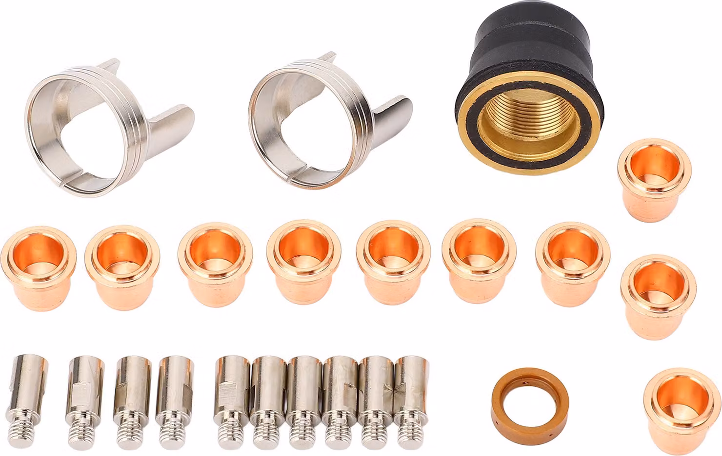 Set di accessori per torcia da taglio al plasma da 24 pezzi – Kit di ugelli ed elettrodi per IPT-60, PT-60 e IPT-40 con cappuccio di protezione e anello di rotazione