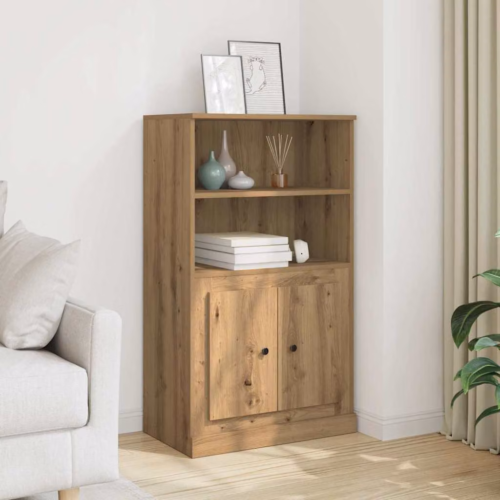 Credenza vidaXL in legno multistrato e MDF stile minimalista, colore marrone, L 60 cm x P 35,5 cm x H 103,5 cm