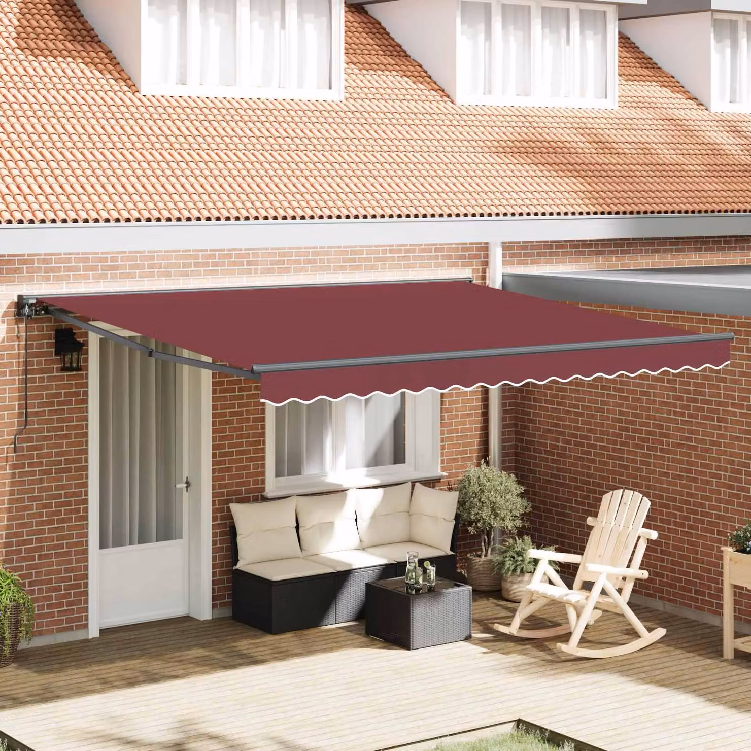 Maison Exclusive - Telaio per tenda da sole rosso bordeaux 400 x 300 cm