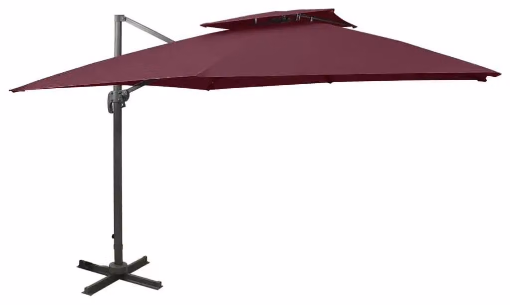 Ombrellone - Ombrellone girevole - Ombrellone da giardino - Ombrellone a sospensione - Ombrellone parasole - Rotazione a 360° - Alluminio, 3 x 3 metri