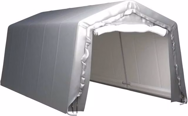 Tenda Deposito 300x600cm Acciaio Grigio per Attrezzi e Attrezzature da Esterno