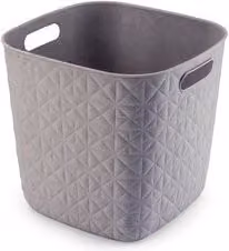 Cesta in plastica Cube Curver colore beige/grigio L/P/H: 28 x 28 x 27 cm
