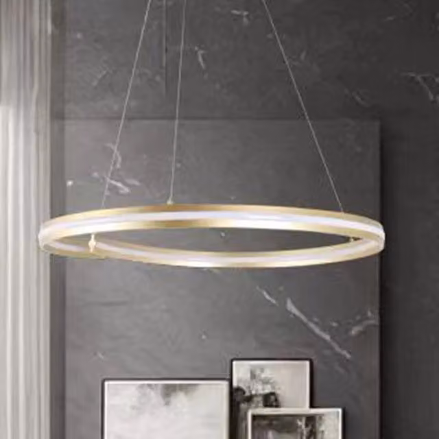 Lampadario a sospensione LED moderno Trade Shop a semicerchio in metallo oro, luce bianca fredda 6500K, 100W, L: 70 cm