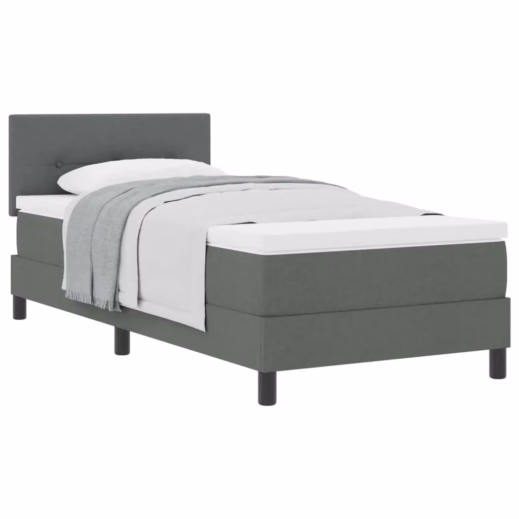Letto ibrido con testiera in tessuto grigio vidaXL L/P: 100 x 200 cm – 2