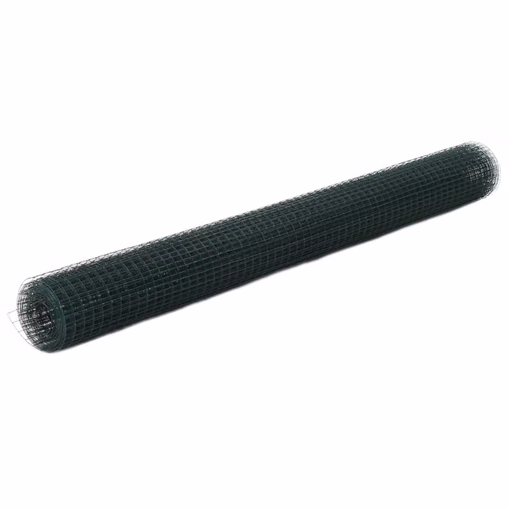 vidaXL Recinzione in filo d'acciaio con rivestimento in PVC 10x1,5 m Verde