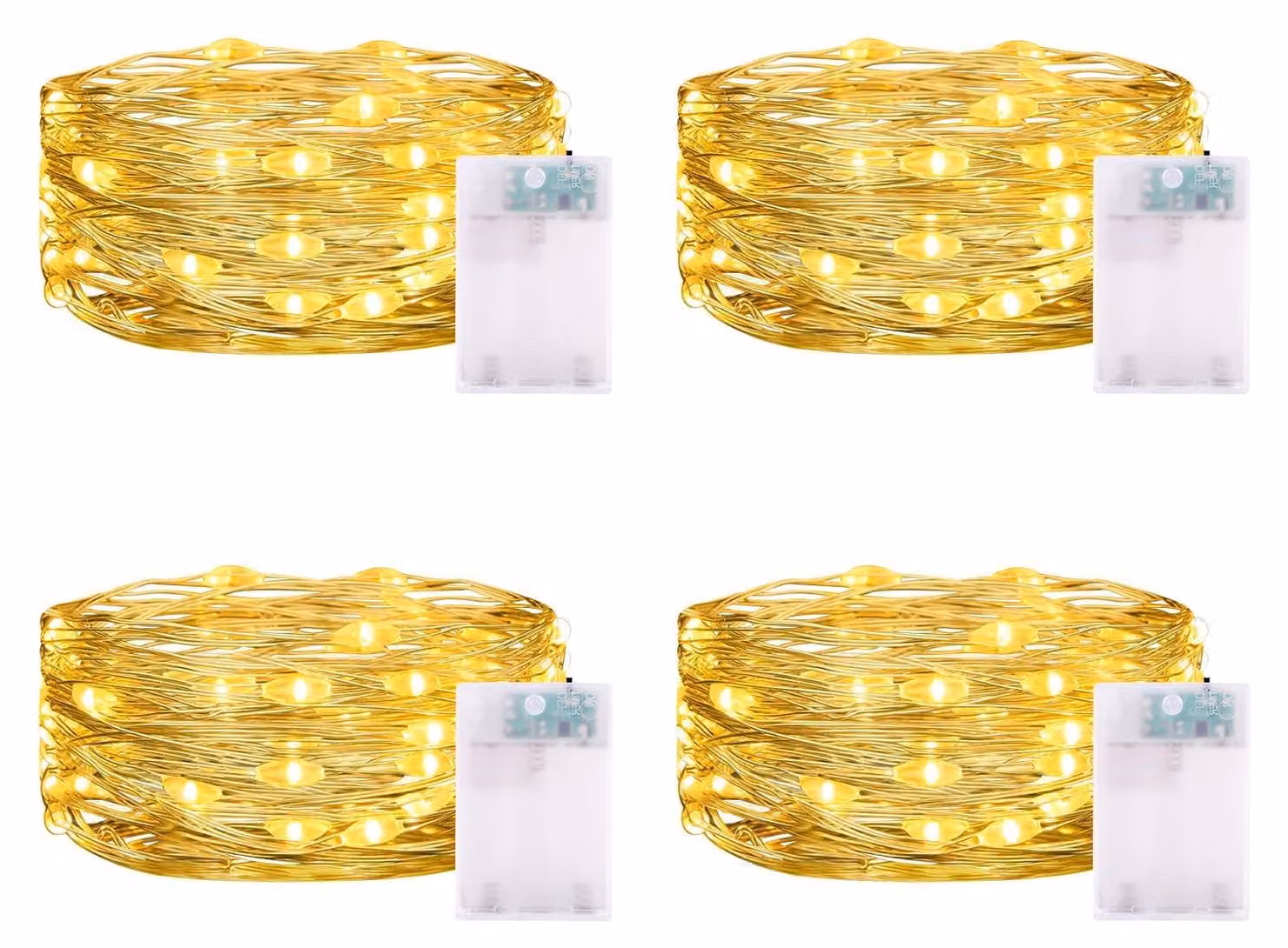 Catena luminosa a LED, lunghezza 3 metri, 30 LED, luce bianco caldo, con timer, grado di protezione IP65 (resistente all'acqua)