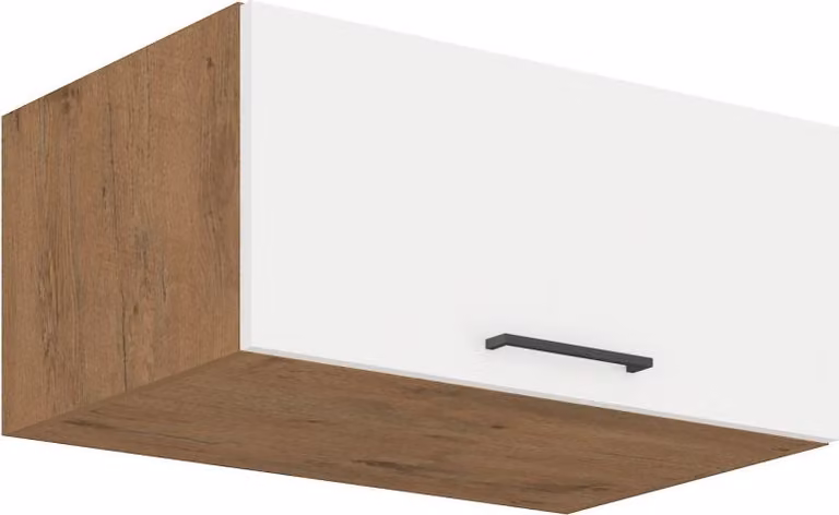 Armadietto profondo per cappa aspirante VANYA - larghezza 80 cm, bianco / rovere lancelot