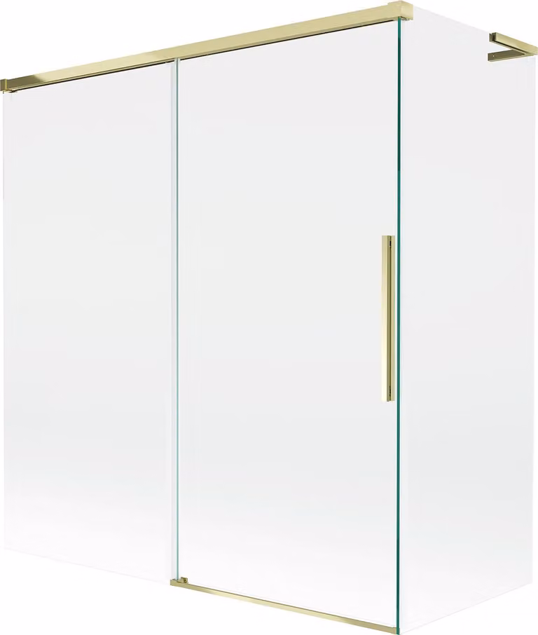 Mexen Rox L paravento vasca da bagno a 2 ante scorrevoli 150 + 70 x 150 cm, trasparente, dorato - 8C9L-150-070-50-00