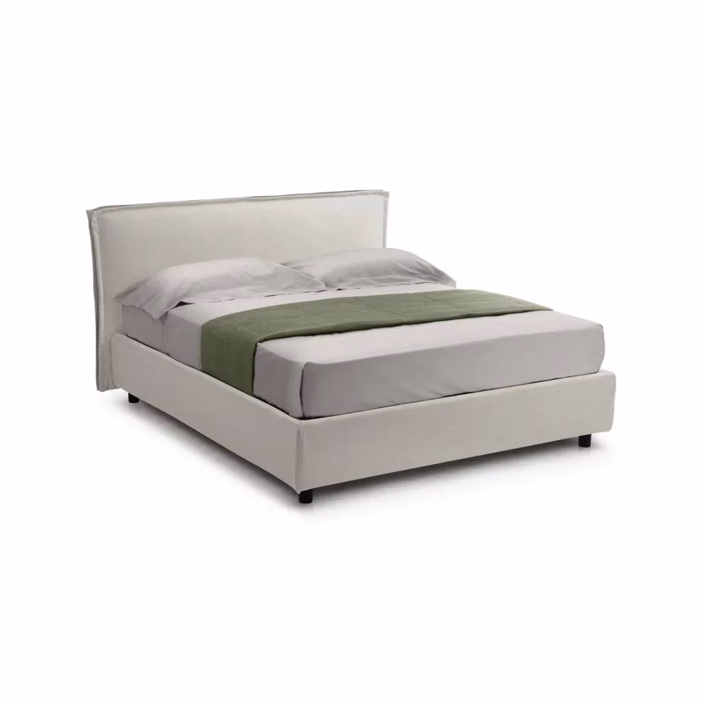 Letto Matrimoniale Brolo DMORA con Contenitore a Alzata, Sfoderabile, Beige, L/P: 160 x 200 cm – 2