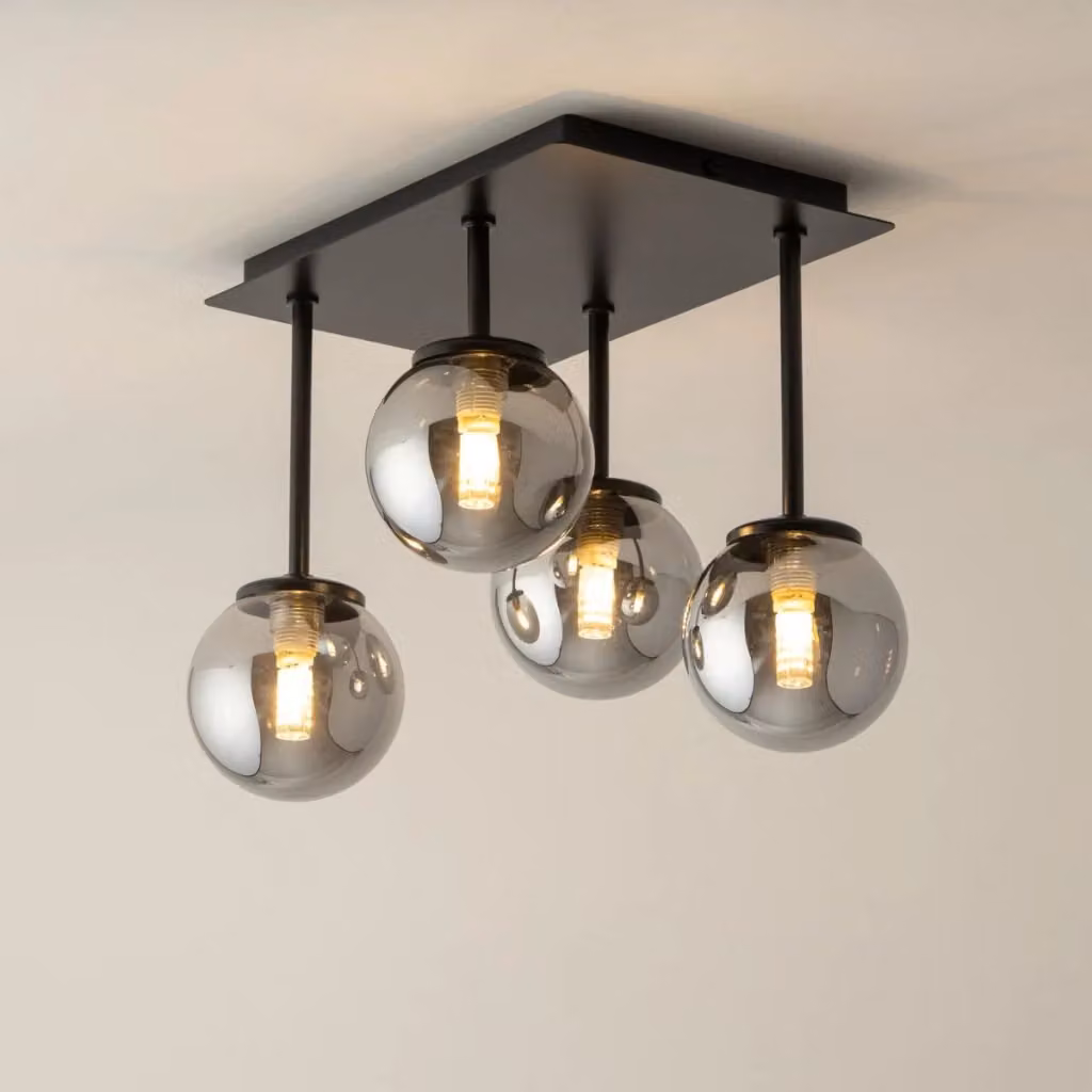 Plafoniera moderna Tulia Sigma Lighting con 4 sfere in vetro grigio e attacco G9 – 2