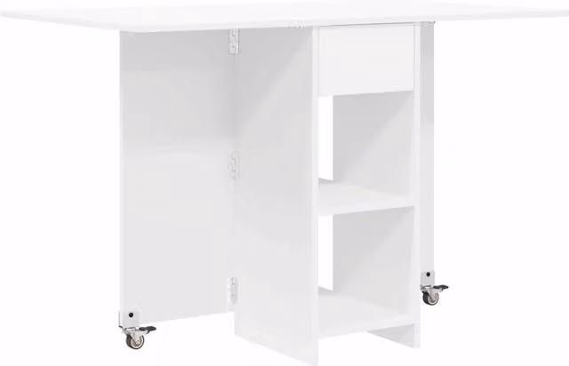 Tavolo da pranzo e cucina rettangolare moderno in MDF bianco opaco L: 115 cm, P: 70 cm, H: 75 cm
