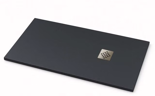 Piatto doccia Ardesia extra piatto 80X120 cm colore Grigio grafite RAL 7016 griglia in Acciaio