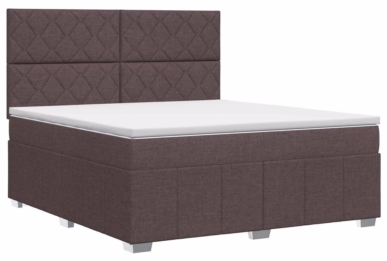 Letto a molle con materasso marrone scuro 180 x 200 cm in tessuto