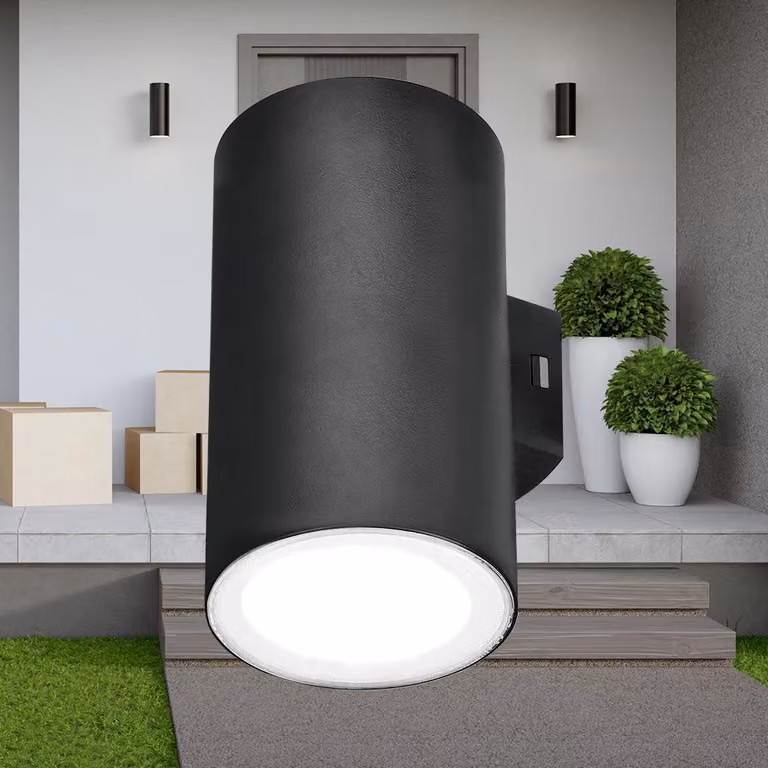 Braytron Applique a LED da esterno cilindrica rotonda 2x 9W IP65 3in1 lampada da esterno Up&Down