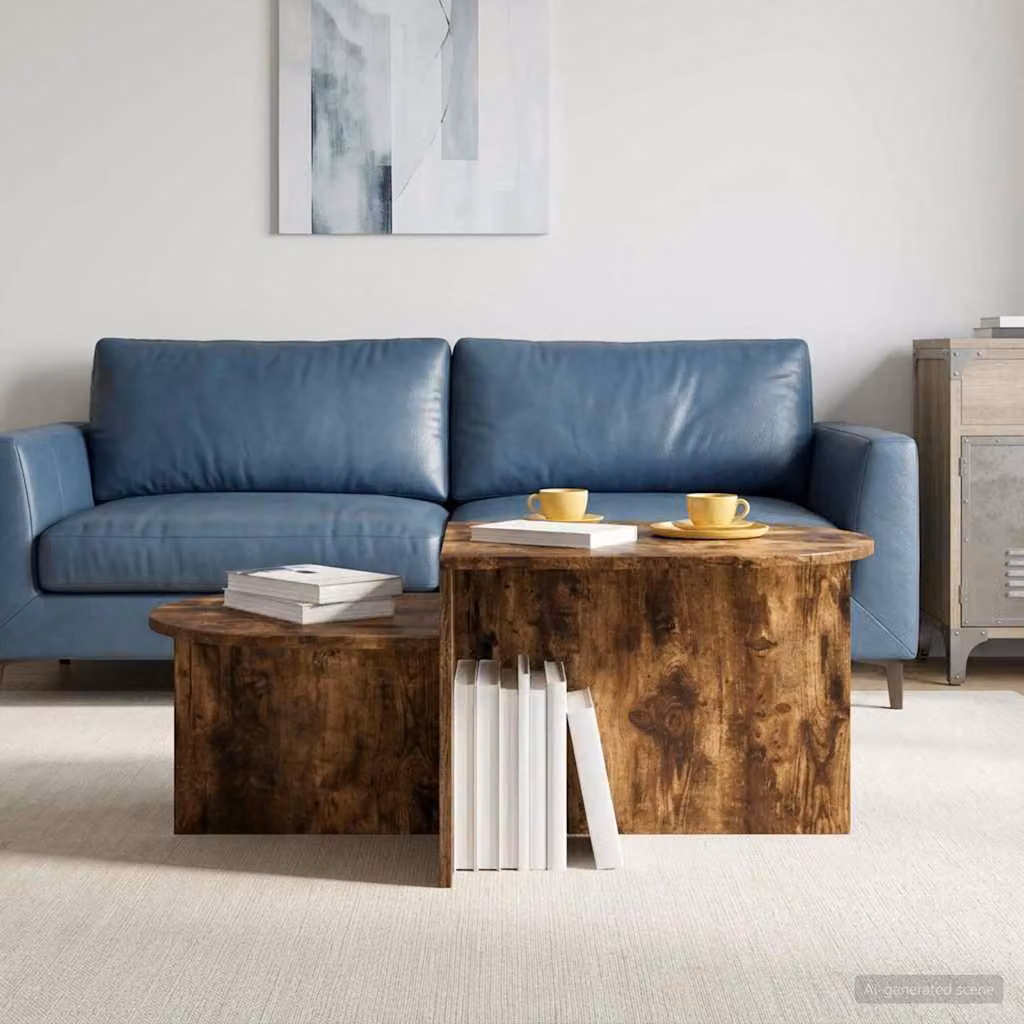 vidaXL Tavolino da salotto moderno in legno color rovere marrone L: 100 cm, P: 50 cm, H: 40 cm