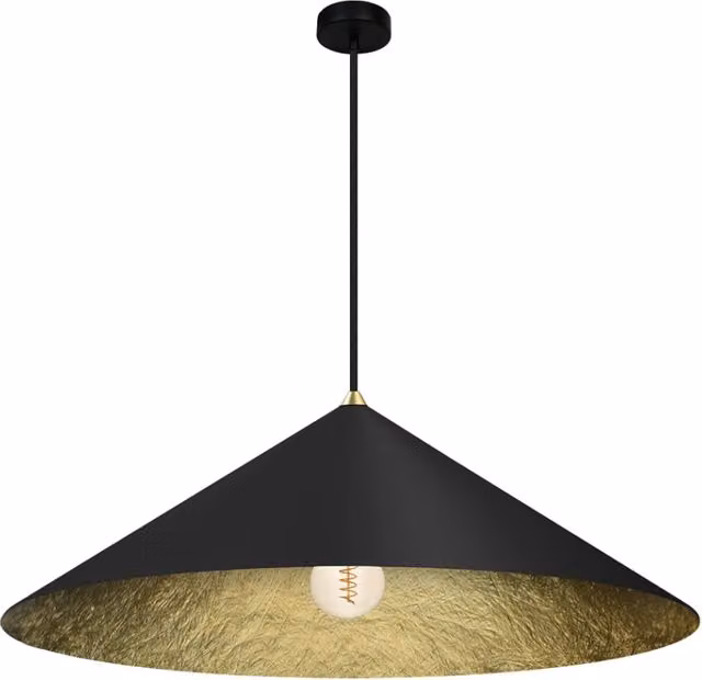 Lampada a sospensione nera oro Ø70 E27 Fuji Milagro