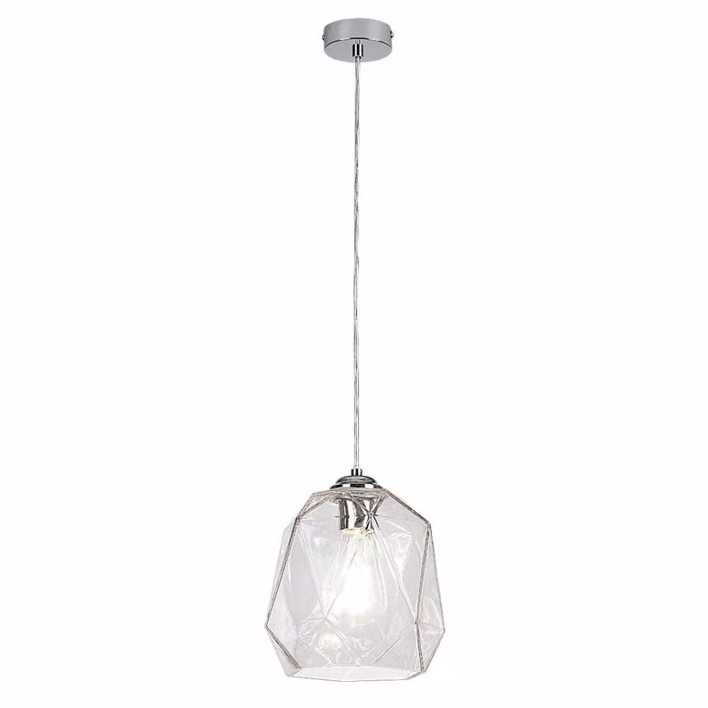 Rabalux 72012 Lampada a sospensione 1 spot Shivani, E27, argento, rotonda, moderna, ø200mm