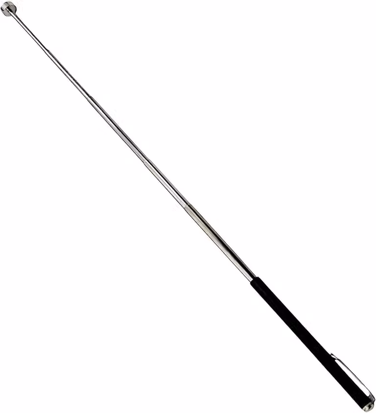 Strumento di presa magnetico, telescopico, con lunghezza regolabile da 130 a 655 mm, capacità di carico 2,3 kg, ideale per raggiungere punti difficili