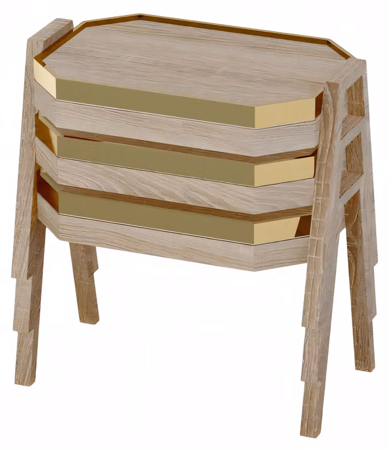 Couchtisch-Set aus Holz in Braun eleganter Stil