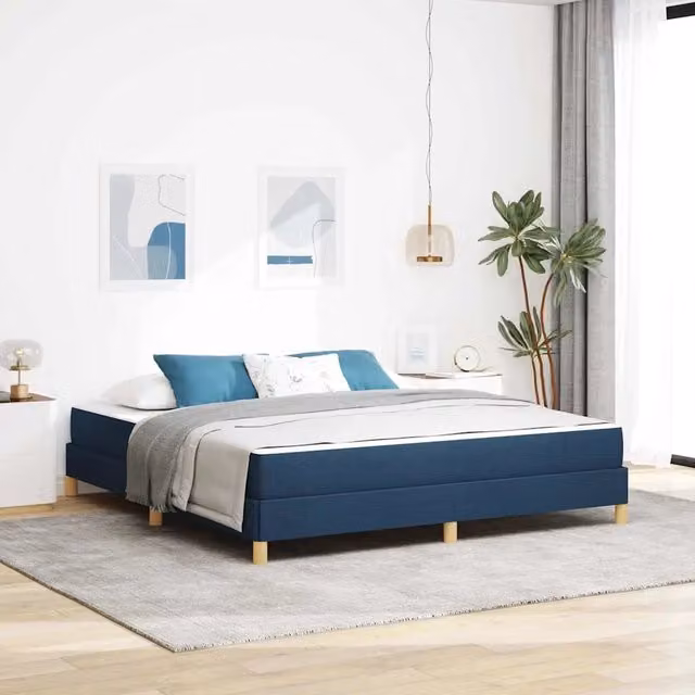 Letto a molle con materasso vidaXL in tessuto blu L: 180 cm, P: 200 cm, H: 280 cm