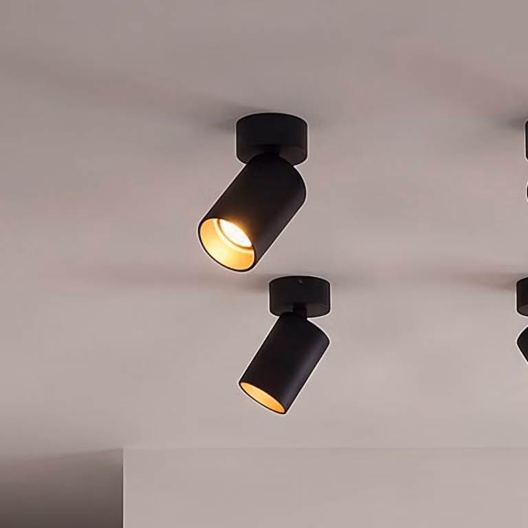 Arcchio faretto Brinja, set di 4, nero, rotondo, Ø 6 cm, GU10 Brinja Arcchio, dimmerabile, Nero, Corridoio, Alluminio, Moderno, Faretto