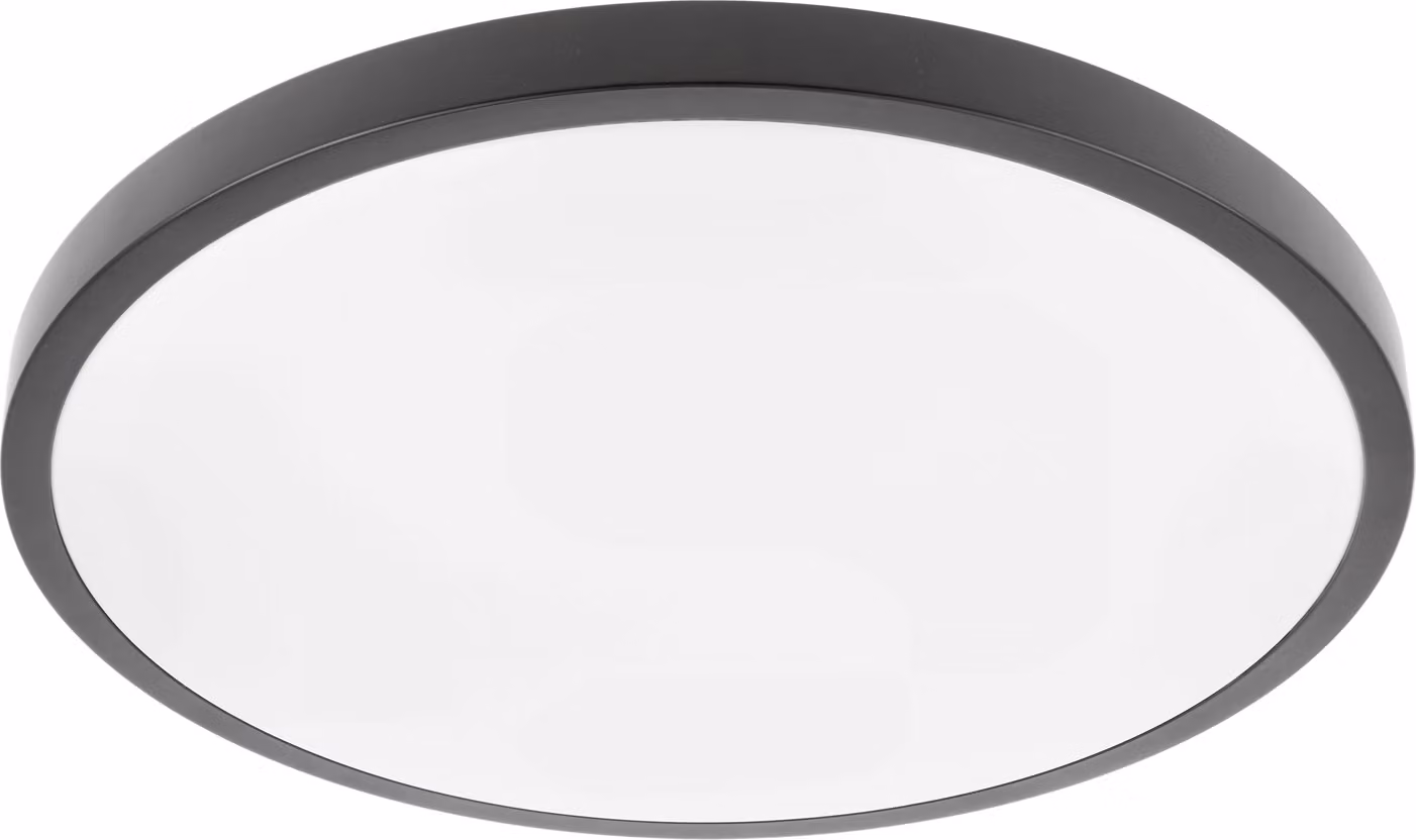 Plafoniera a LED da 32 Watt, IP54, per interni ed esterni, nera, rotonda | 400 x 60 mm (L x A) | Bianco neutro | 2560 lumen