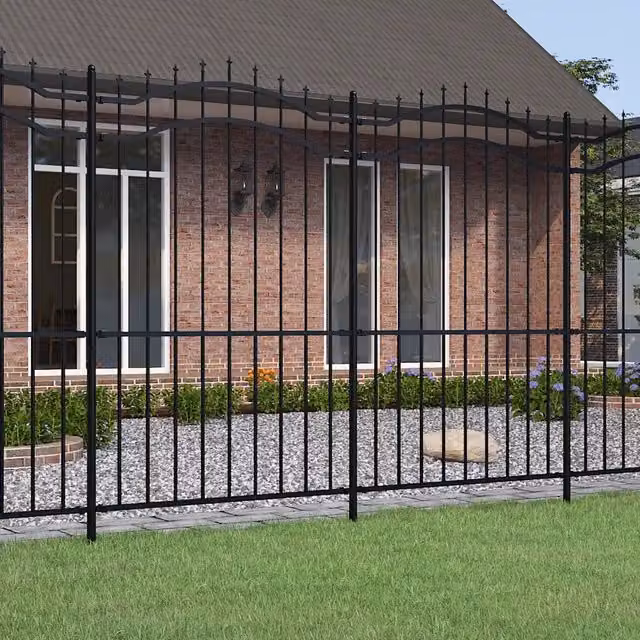 Recinzione da giardino Woerden in acciaio con punta a lancia nera Videx L: 240 cm, H: 167,5 cm – 1