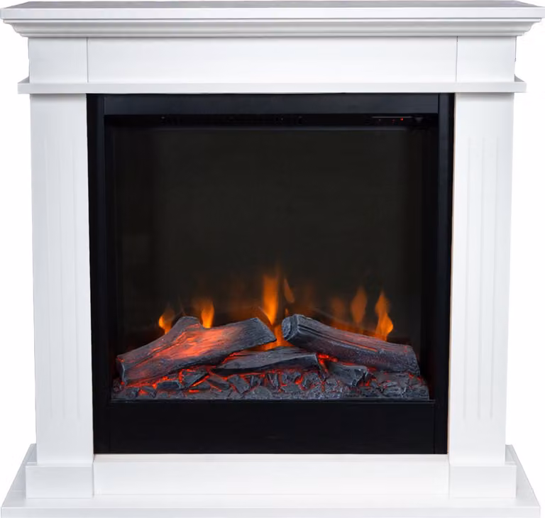 Caminetto elettrico Xaralyn - Tuniz ELE-HLW - legno bianco - riscaldamento 1400 watt - con telecomando - caminetto da incasso incluso - caminetto decorativo