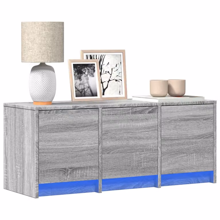 vidaXL Mobile Porta TV Moderno con Illuminazione LED Grigio Sonoma, L 97 cm x P 34 cm x H 40 cm