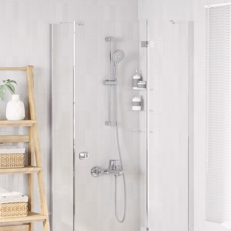 Set di Sistema Doccia vidaXL in Acciaio Inox Cromato con Colonna Rigida e Doccino, 70 cm
