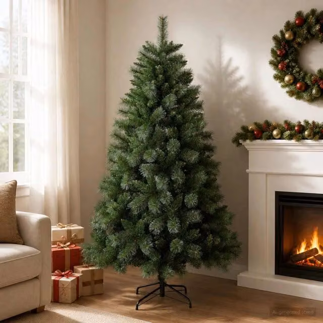 Albero di Natale artificiale 210 cm PVC e Metallo Verde 42056464