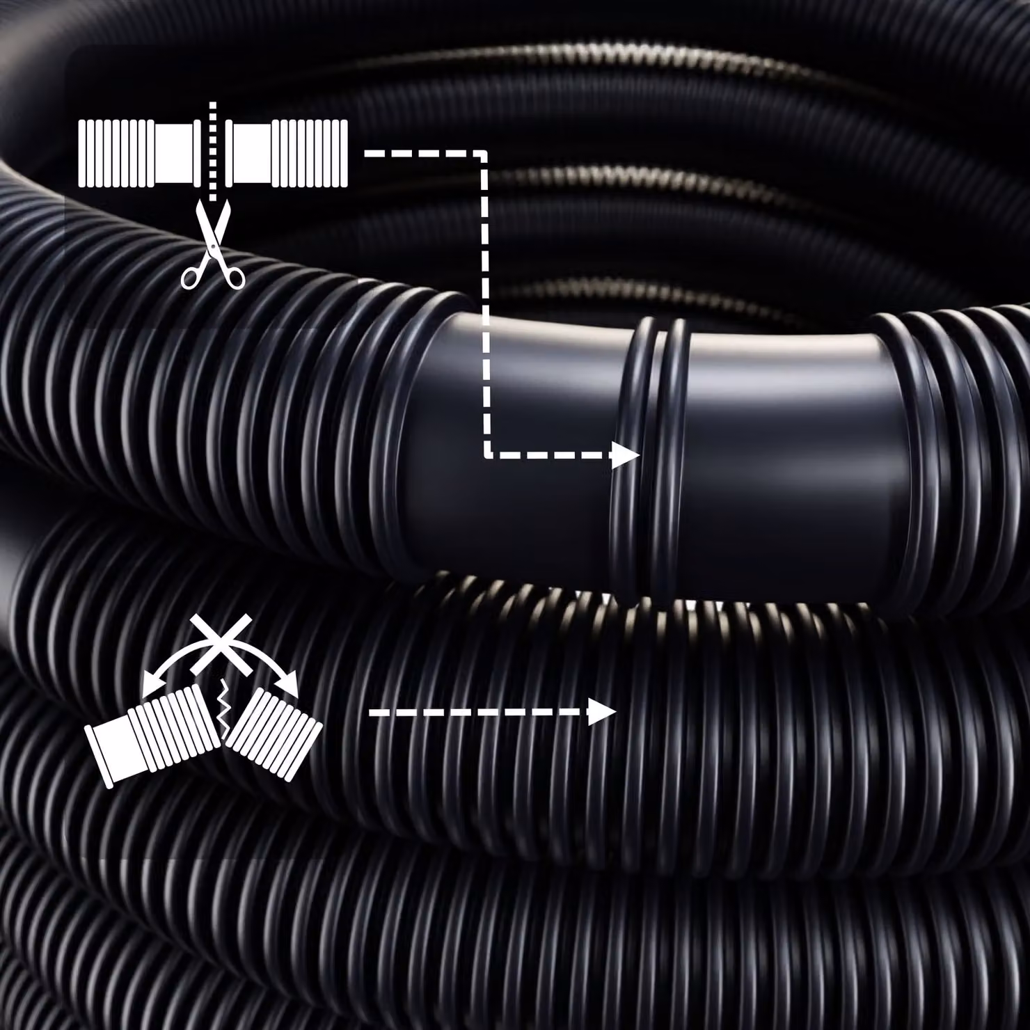 Tubo per manutenzione piscina Monzana nero in plastica Ø38 mm x 6 m – 2