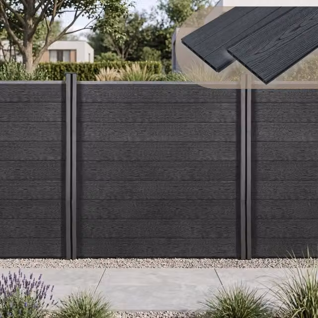 Recinzione in WPC per Giardino Staccionata Frangivista Alta 183 cm Lunga 531 cm Grigio NEU.HOLZ