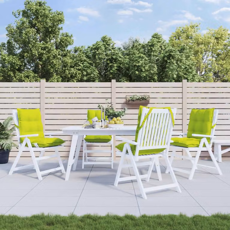 Set di 4 cuscini per schienale basso vidaXL in tessuto Oxford verde, impermeabili e traspiranti