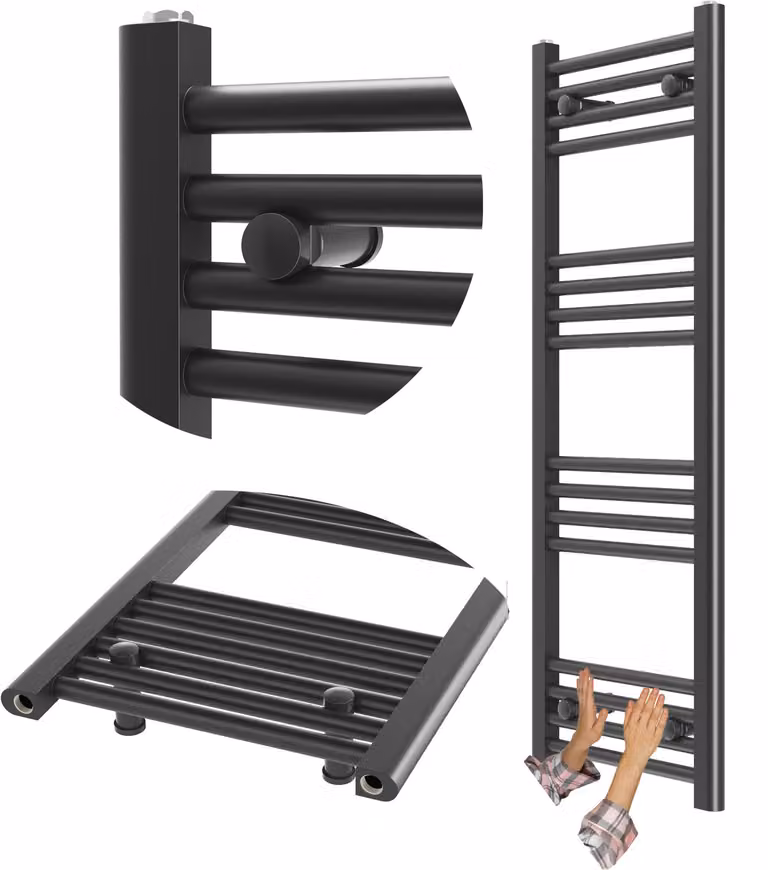 Granitan - Radiatore da bagno - Scaldasalviette - 40x110 cm - Nero - Scaldasalviette - BRENO