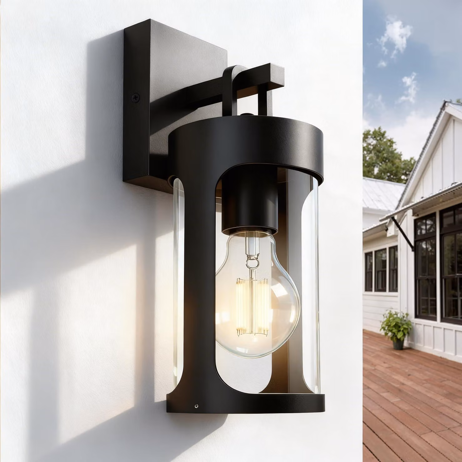 Apparecchio di illuminazione da esterno, in acciaio inossidabile, attacco E27, grado di protezione IP54, 8W, temperatura di colore 2700K, ideale per terrazzi