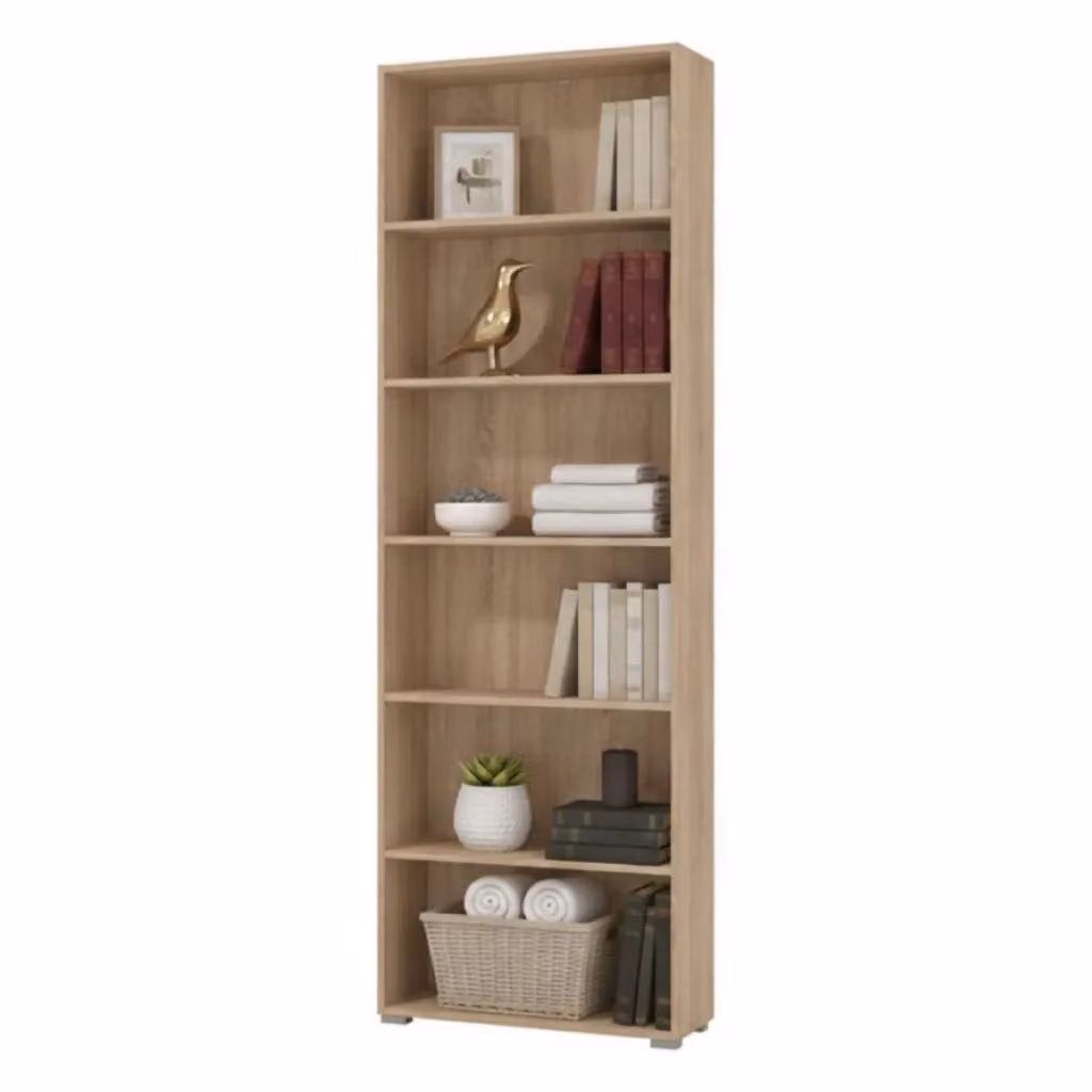Libreria DMORA con 5 Ripiani in Legno Rovere Marrone, L: 70 cm, P: 24.5 cm, H: 211.5 cm – 2