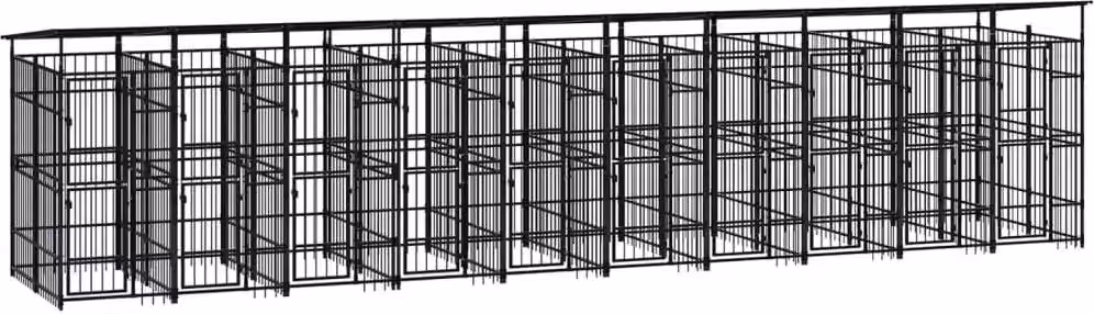 The Living Store Cuccia per cani da esterno con tetto in acciaio 18,43 m²