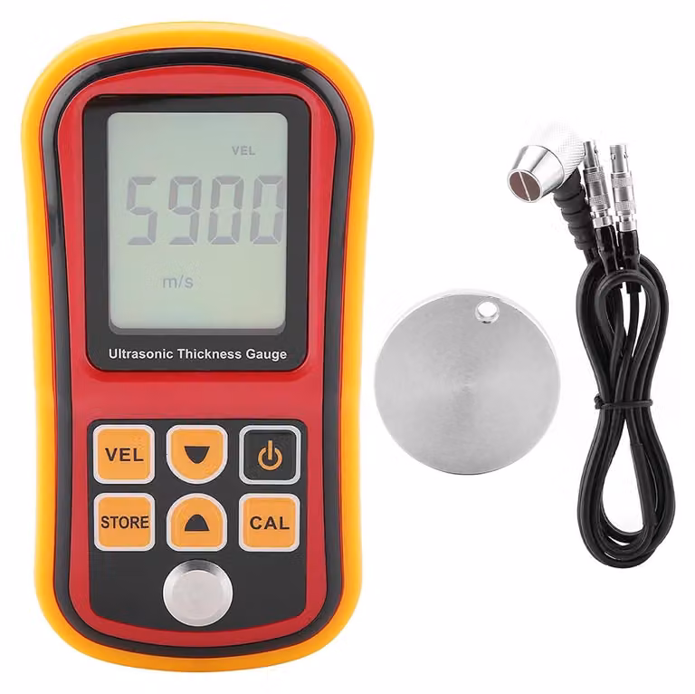 Misuratore di spessore, GM100, misuratore di spessore digitale a ultrasuoni, intervallo di misurazione 1,2-300 mm, adatto per l'acciaio, misuratore di spessore, display LCD con quattro cifre e risoluzione di 0,01 mm