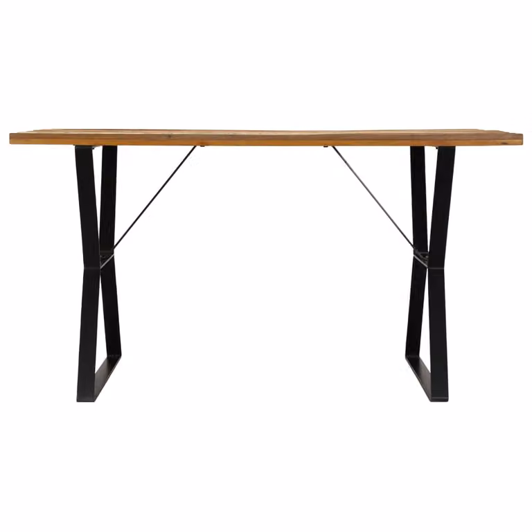 vidaXL Tavolo da pranzo 140x80x76 cm in legno massiccio antico