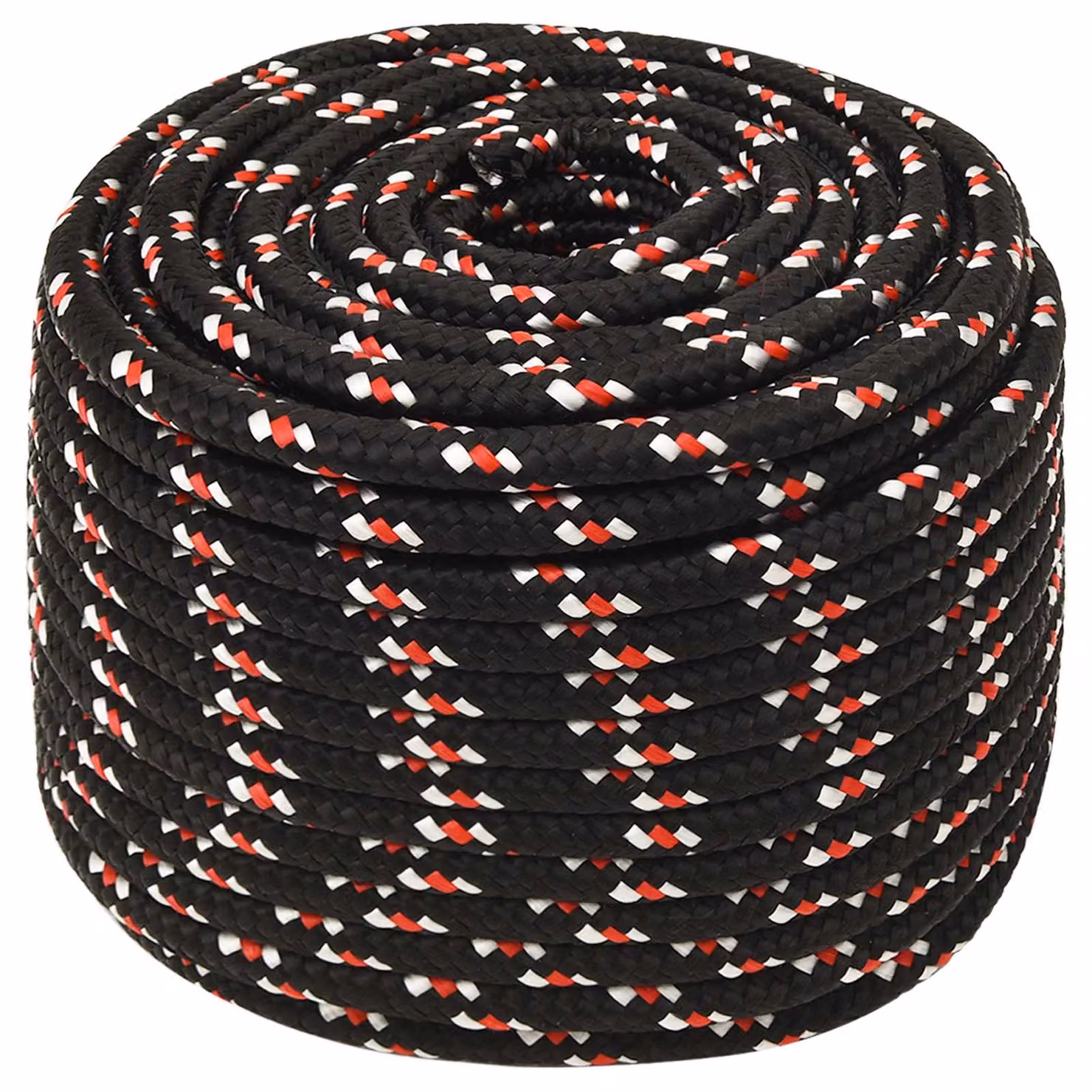 Corda multiuso vidaXL in plastica, Nero e Rosso, Lunghezza: 100 m, Diametro: 14 mm
