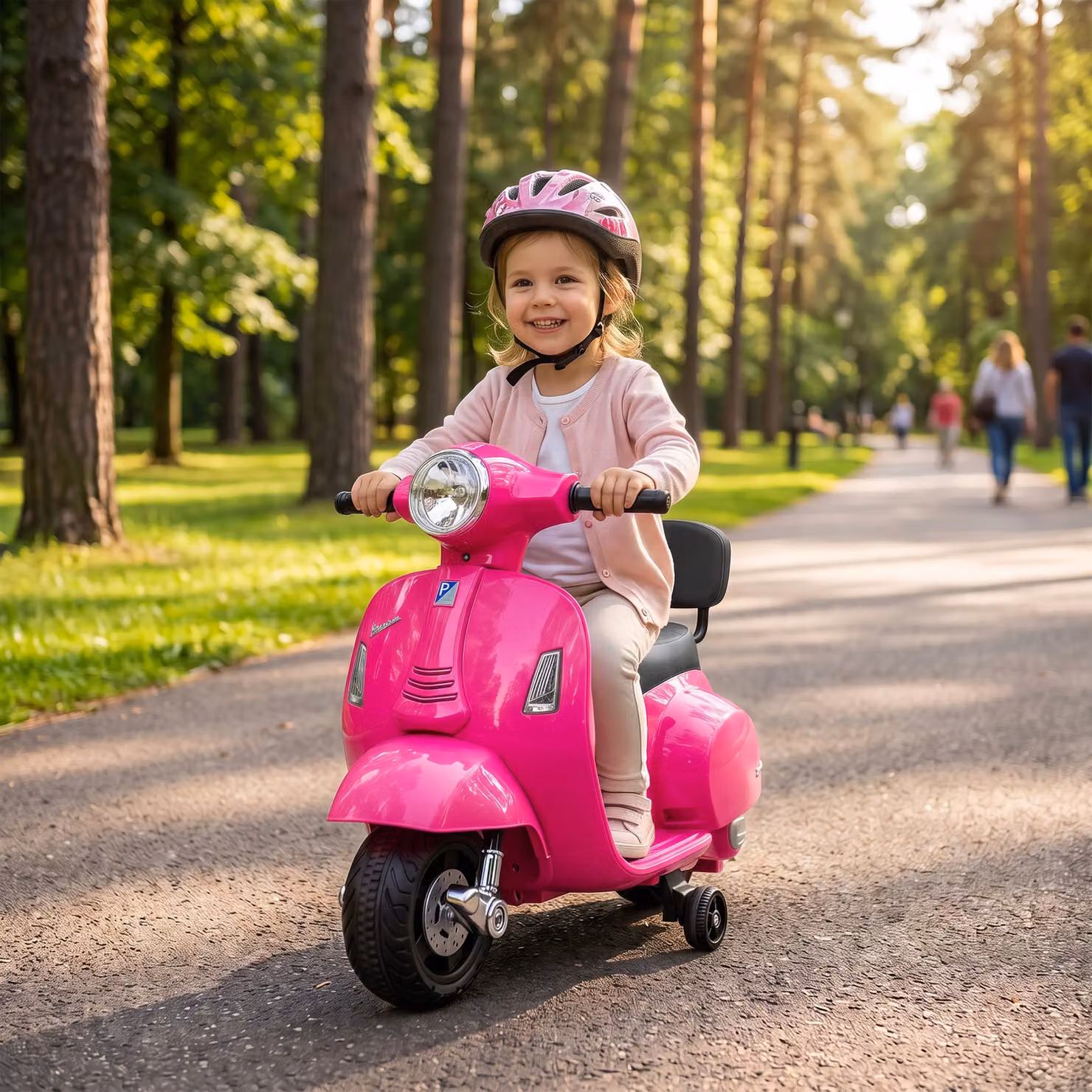 Moto Elettrica per Bambini AIYAPLAY MINI VESPA GTS 6V Rosa – 2