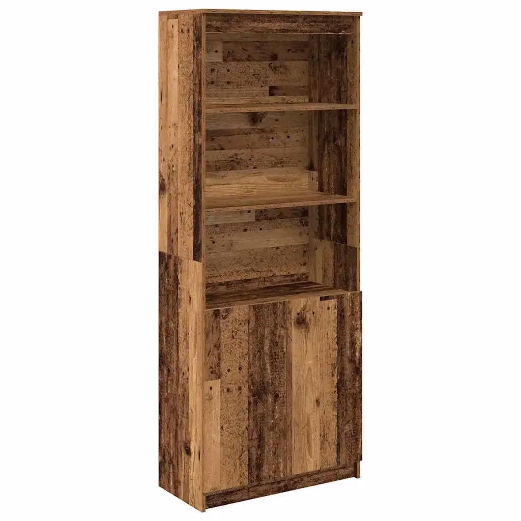 Credenza in legno stile antico marrone vidaXL con ante a battente e ripiani interni L: 70 cm, P: 35 cm, H: 180 cm – 2